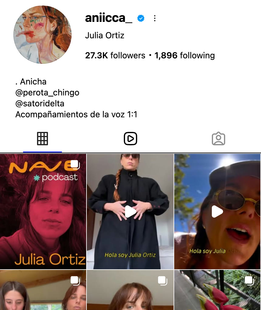 Instagram de Julia Ortiz (Anicha)