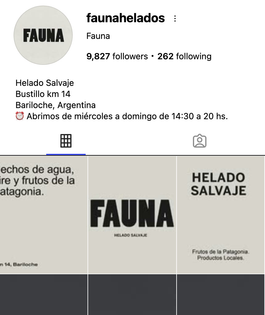 Instagram de Fauna Helados